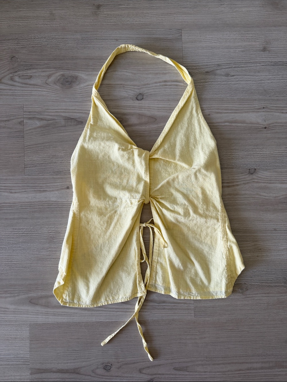 Women’s Yellow Halter Tie-Front Camisole